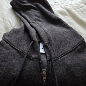 Zara Men's Charcoal Zip-Up Sweater